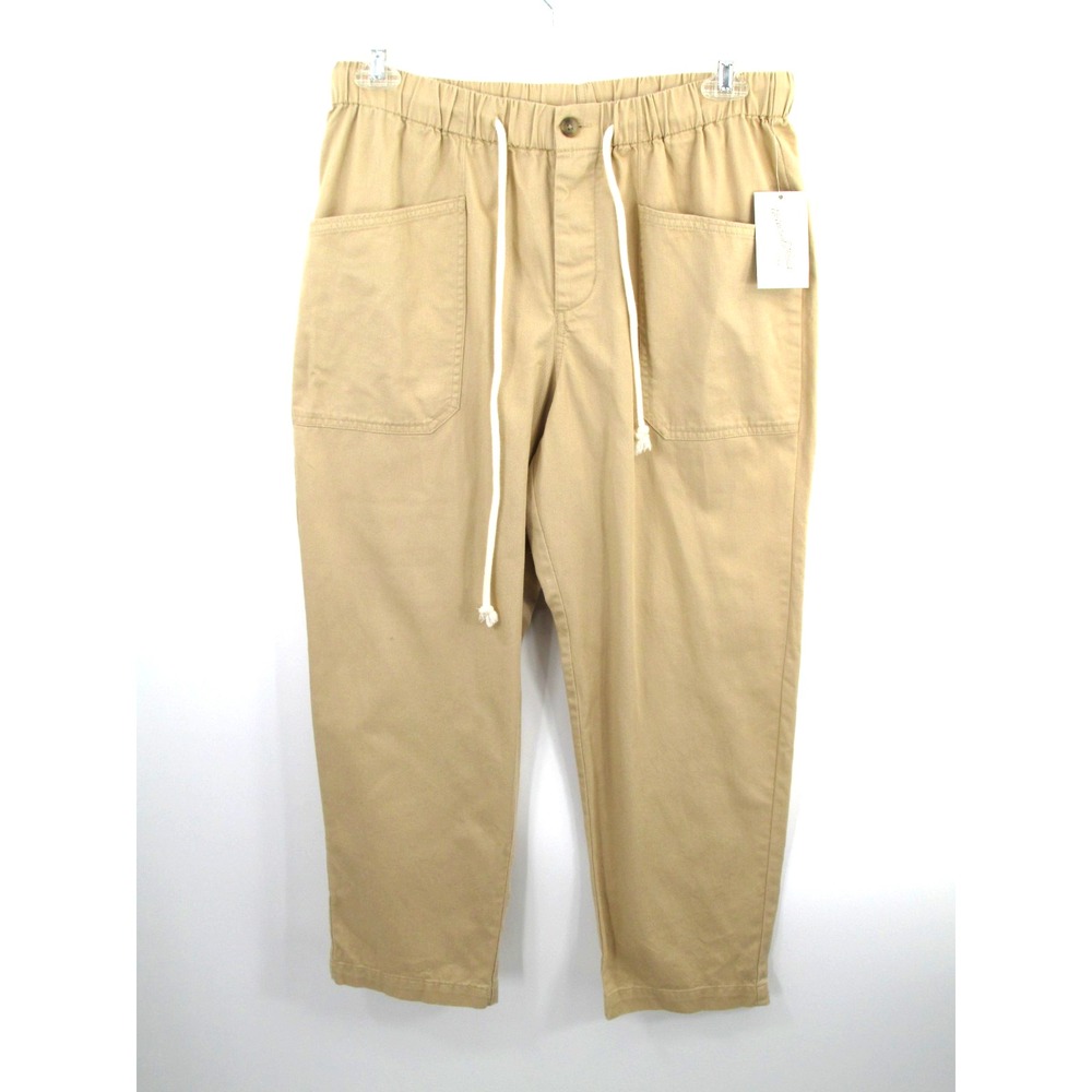 NWT UNIVERSAL THREAD Casual Leisure Pants Women Medium Khaki Drawstring Cotton